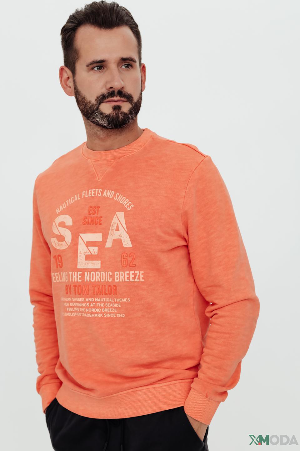 Джемпер Tom Tailor оранжевый с принтом