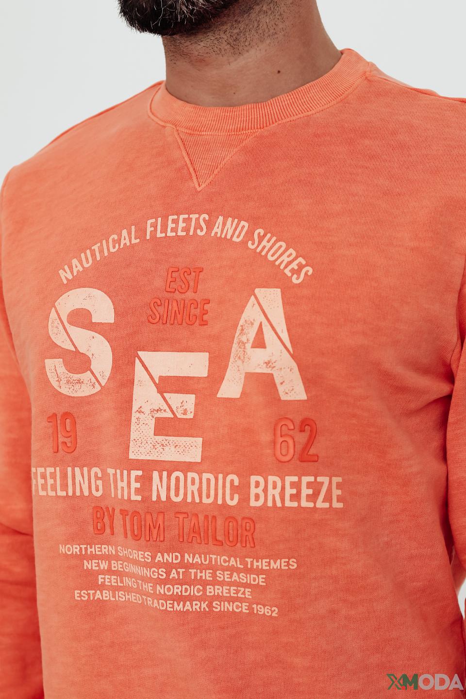 Джемпер Tom Tailor оранжевый с принтом