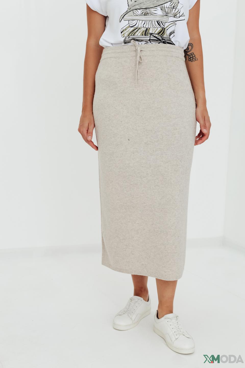 Юбка Oui вязаная бежевая