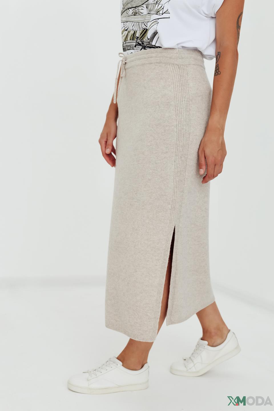 Юбка Oui вязаная бежевая