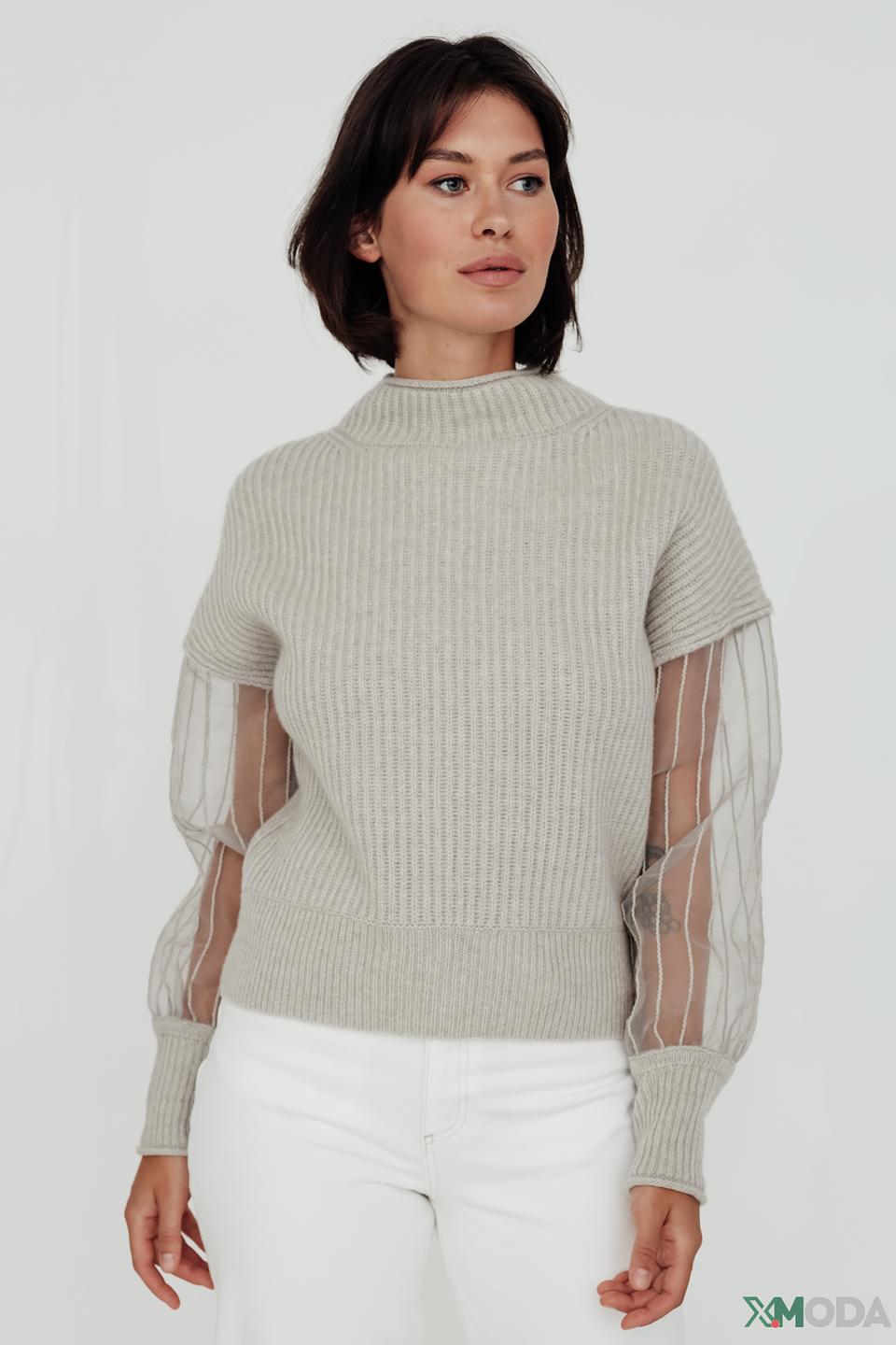 Пуловер Marc Cain с рукавами-сеткой