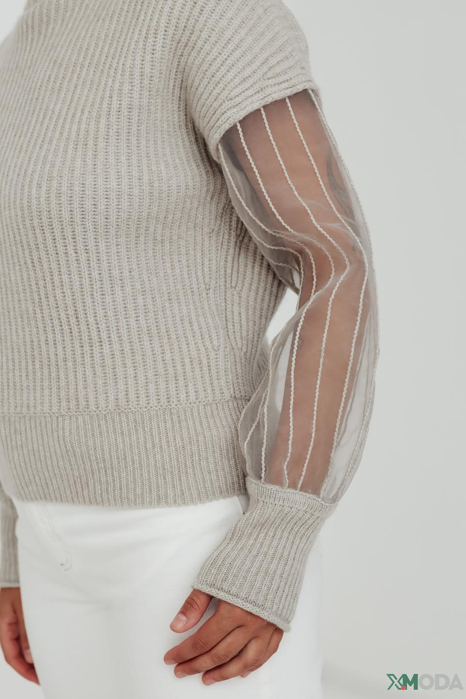 Пуловер Marc Cain с рукавами-сеткой