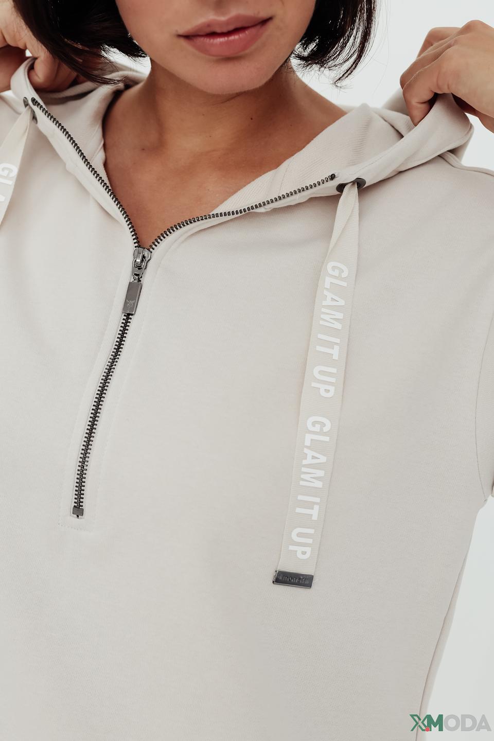 Толстовка Monari с молнией бежевая