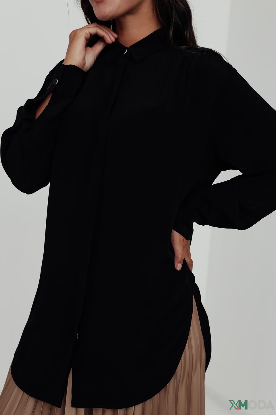 Блуза Boss Black чёрная с воротником