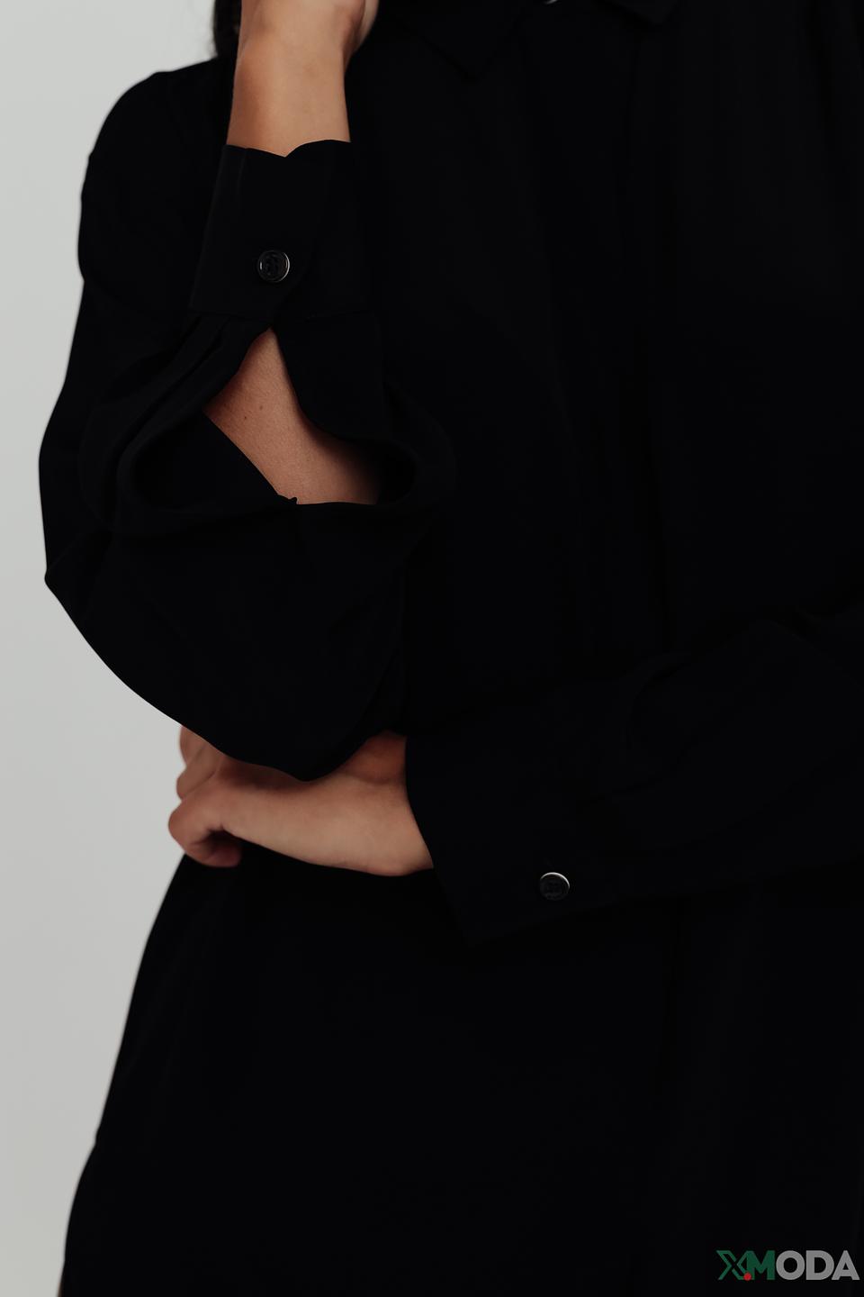 Блуза Boss Black чёрная с воротником