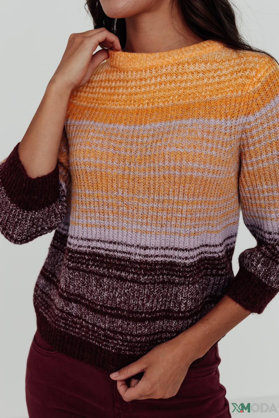 Пуловер Taifun в полоску горчичный