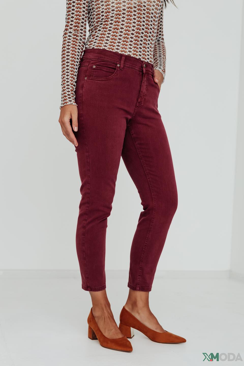 Джинсы Angels бордовые скинни