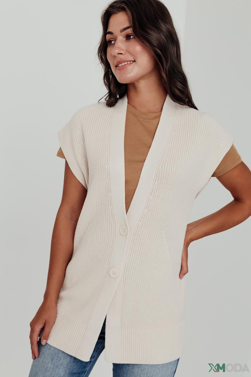 Жилет Lecomte вязаный бежевый