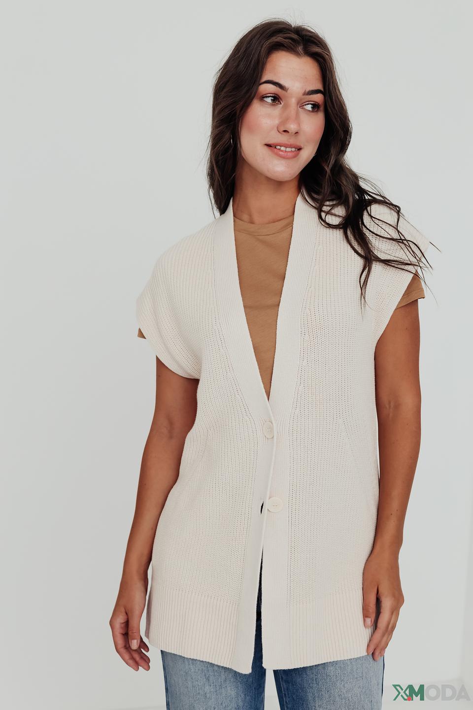 Жилет Lecomte вязаный бежевый