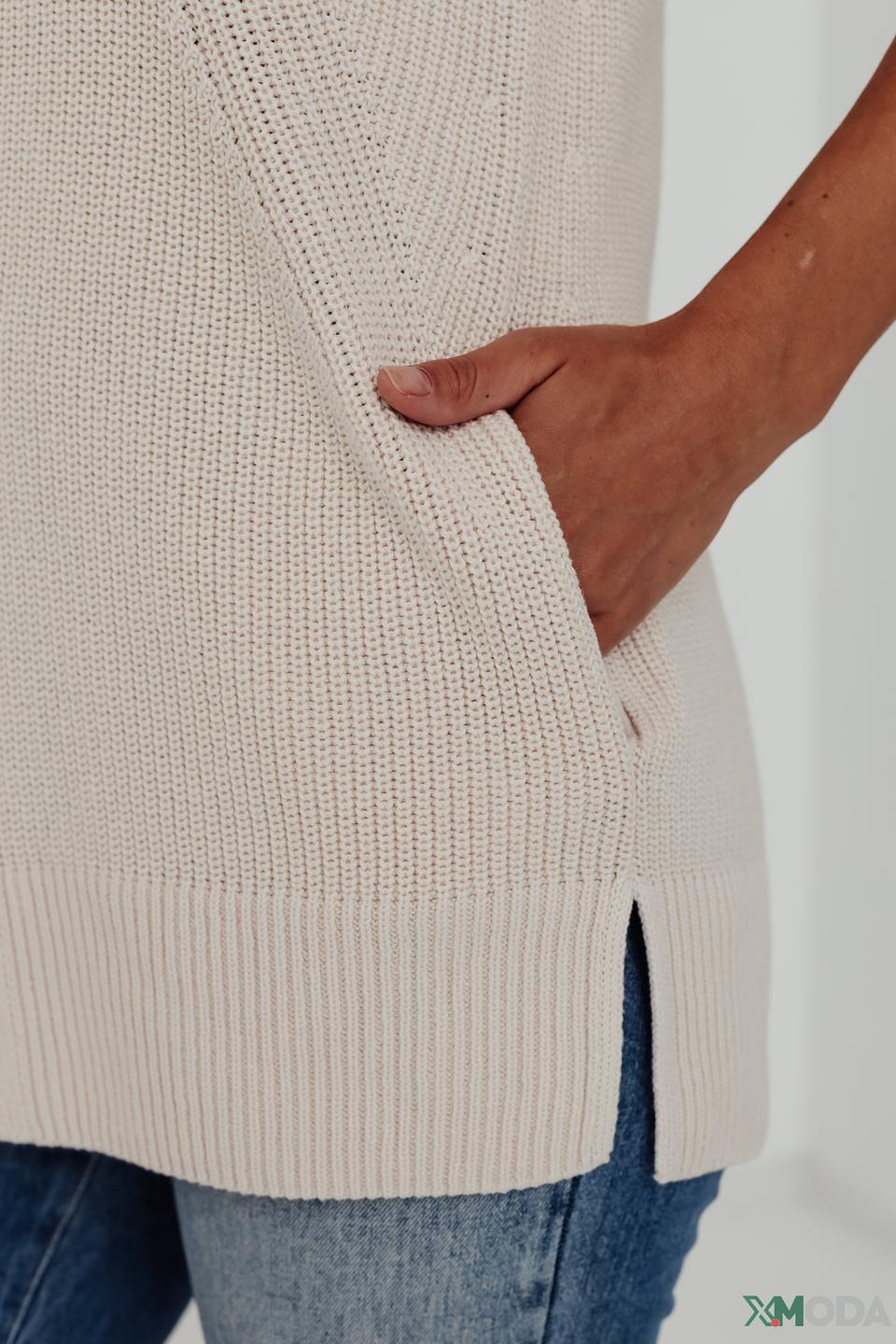 Жилет Lecomte вязаный бежевый