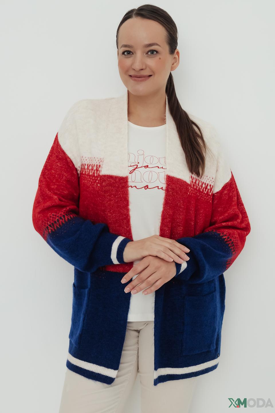 Жакет Olsen color block красный