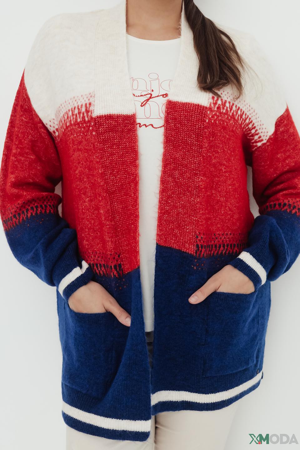 Жакет Olsen color block красный