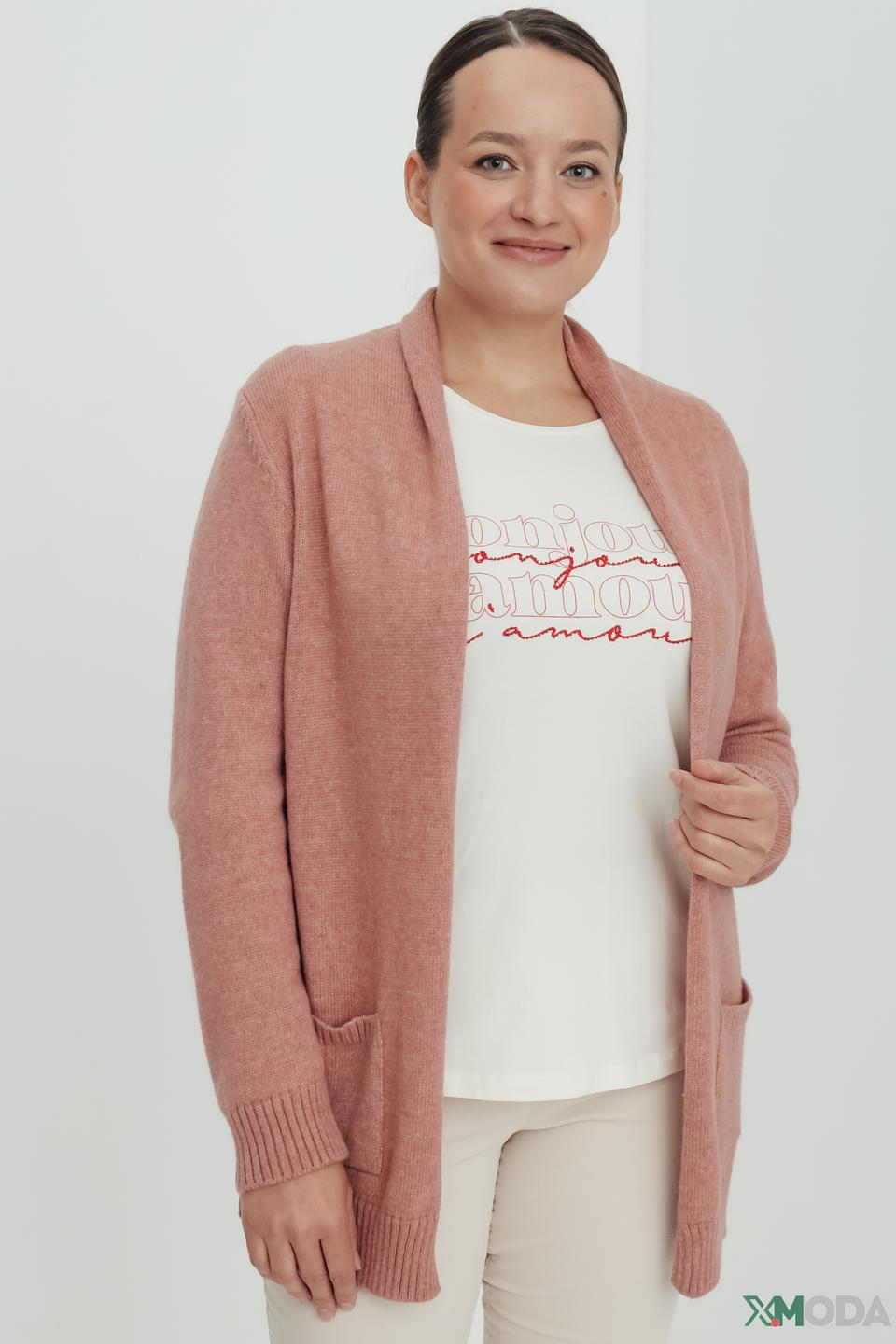 Кардиган Lebek вязаный персиковый