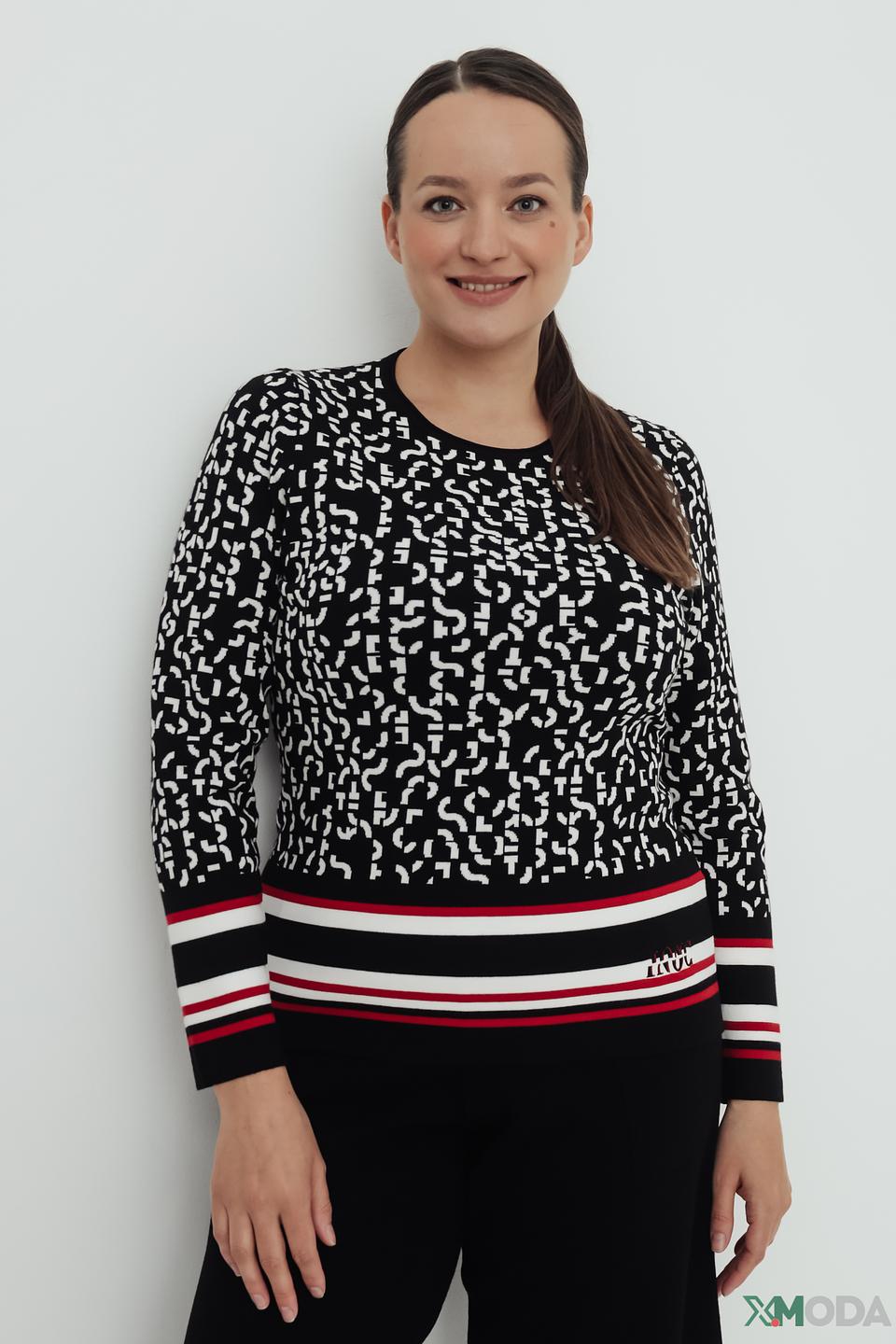 Пуловер Rabe collection с принтом чёрный