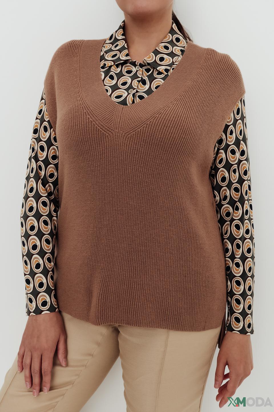 Жилет Frank Walder вязаный коричневый