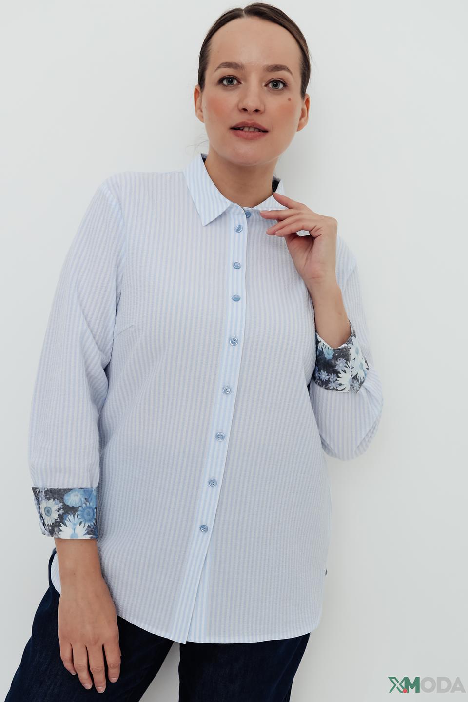 Рубашка Frank Walder в полоску с принтом