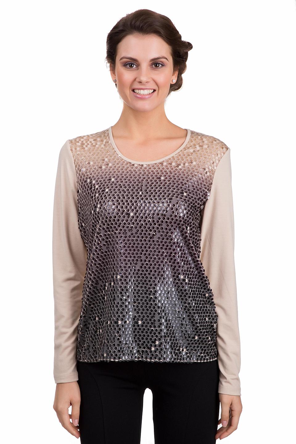 Лонгслив Gerry Weber бежевый с градиентными пайетками