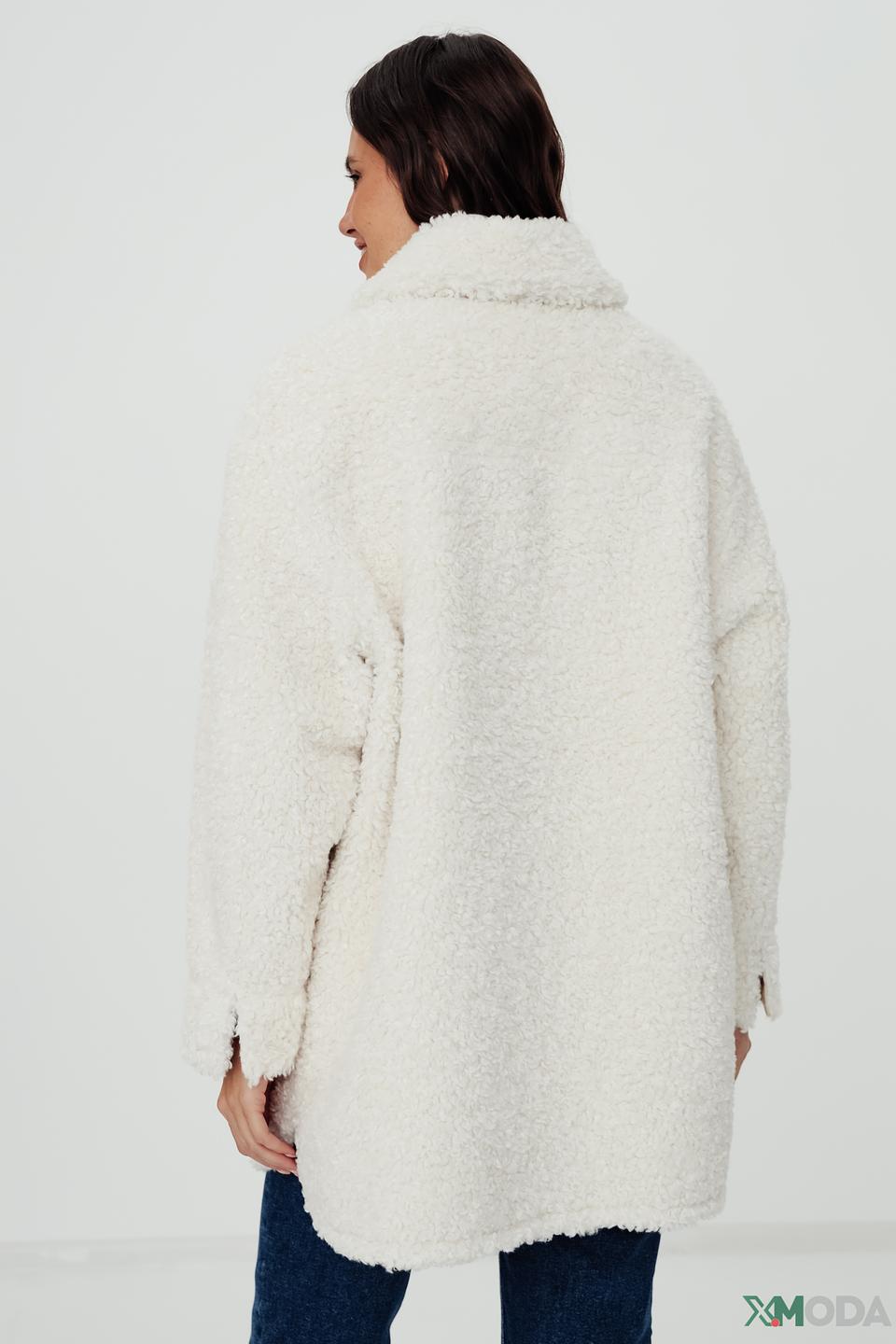 Пальто Oui из искусственного меха кремовый