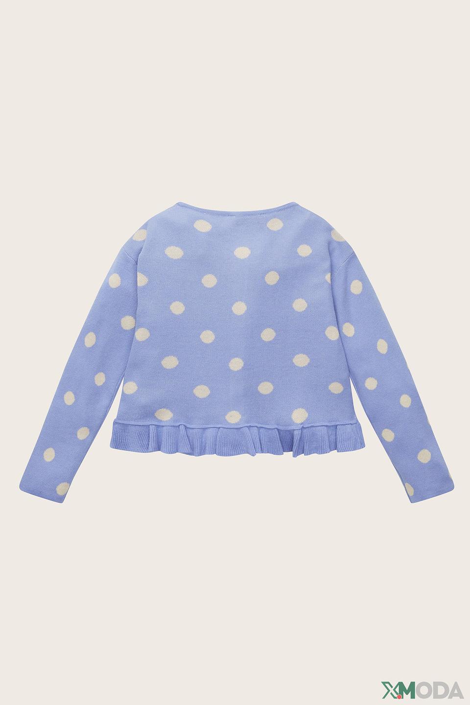 Кардиган Tom Tailor дев. в горошек голубой