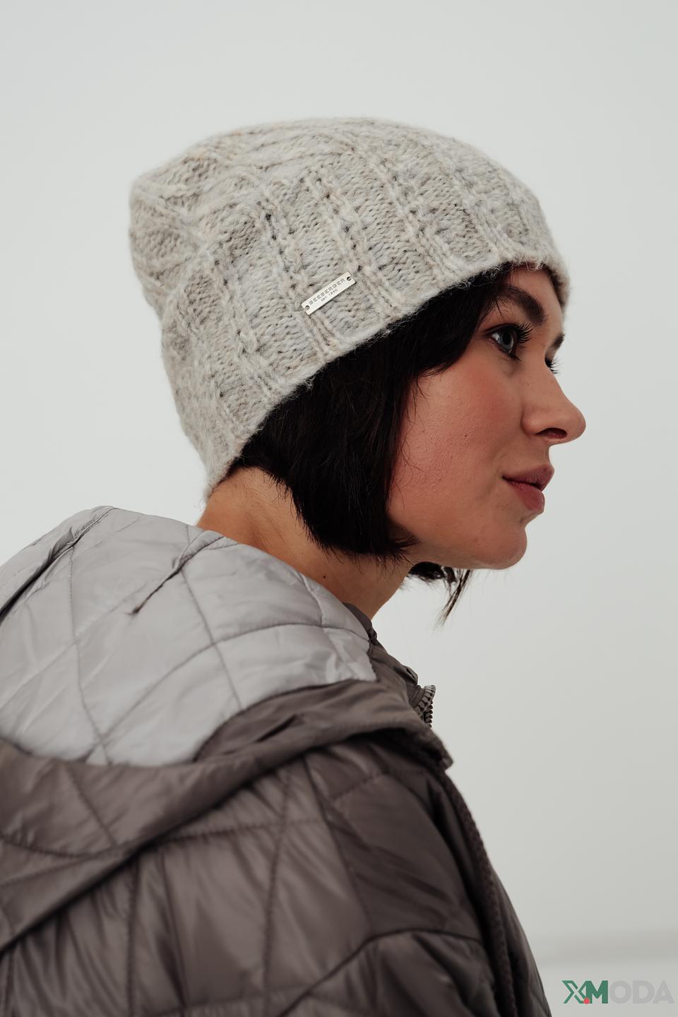 Шапка Seeberger вязаная серая