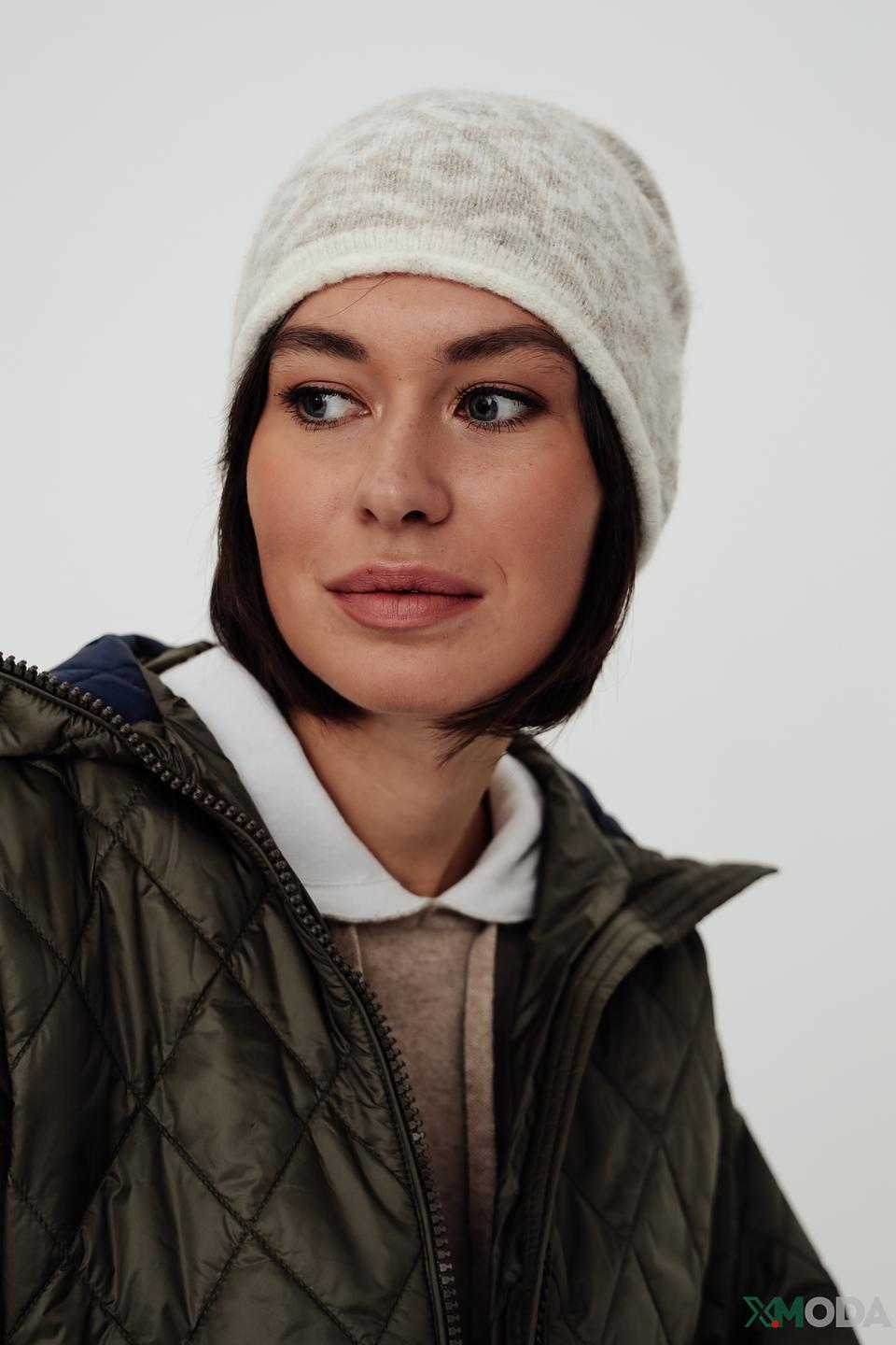 Шапка Seeberger вязаная бежевая