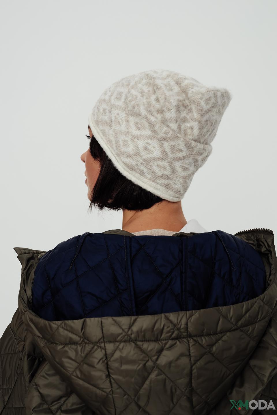 Шапка Seeberger вязаная бежевая