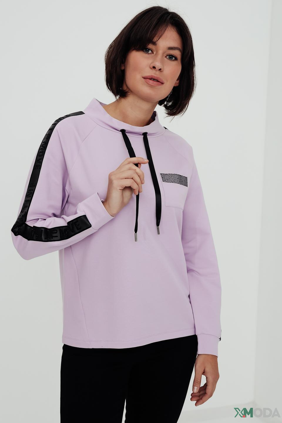 Толстовка Tuzzi лавандовая с полосками