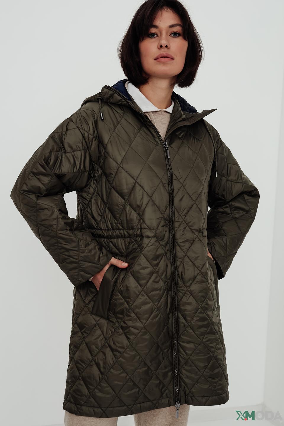 Пальто стеганое White Label хаки