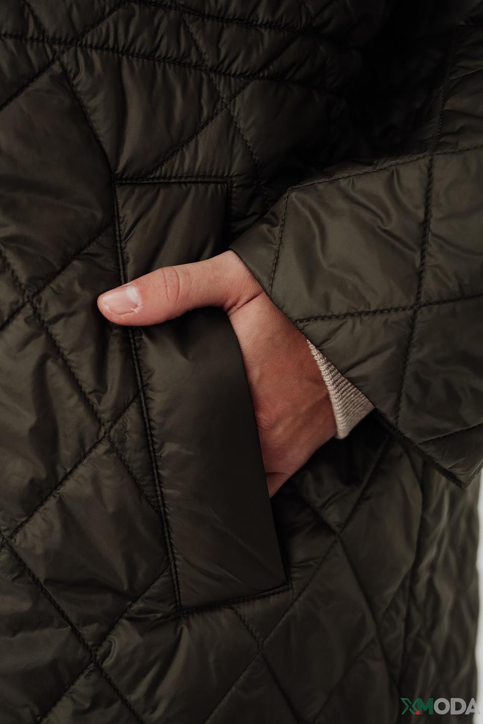 Пальто стеганое White Label хаки