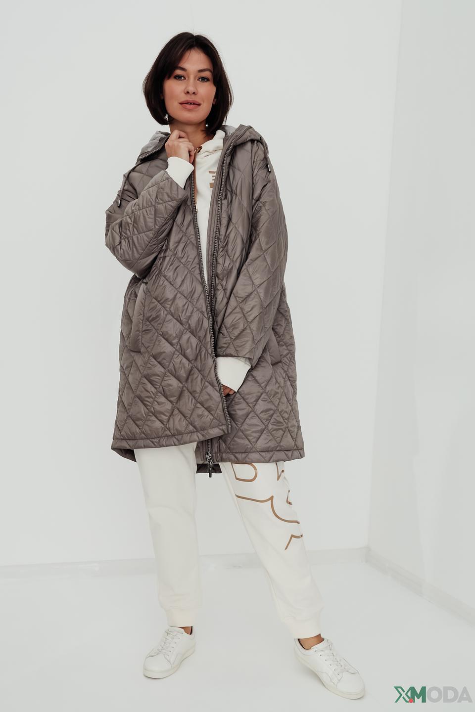 Пальто White Label стеганое серое
