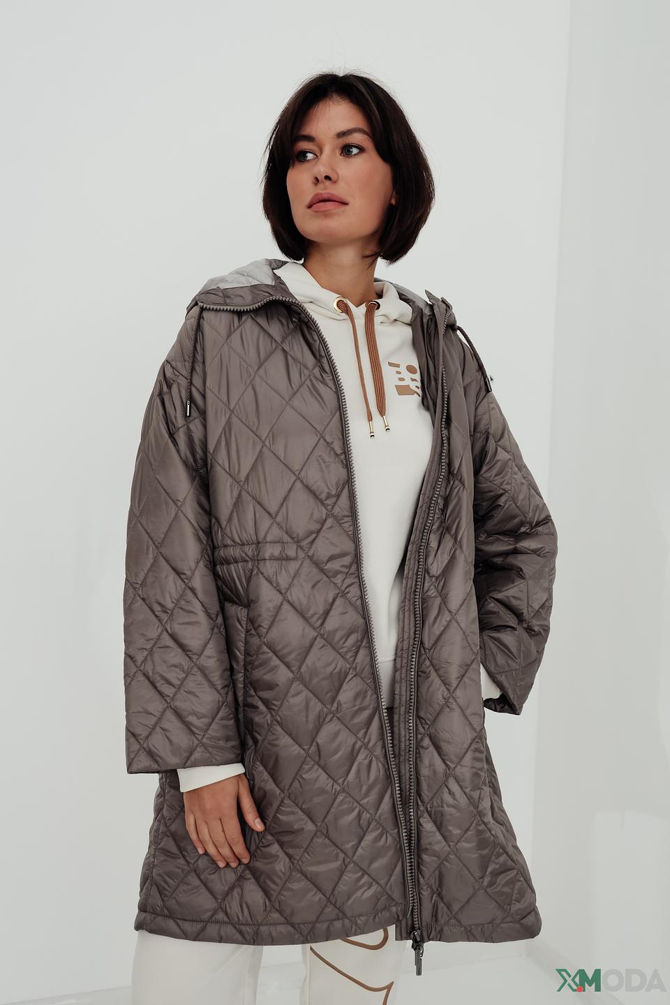 Пальто White Label стеганое серое