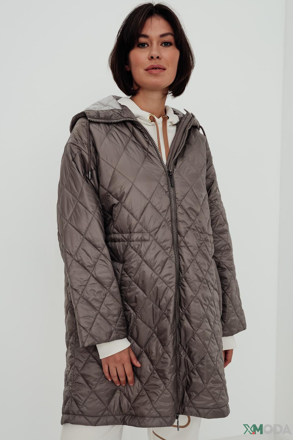 Пальто White Label стеганое серое