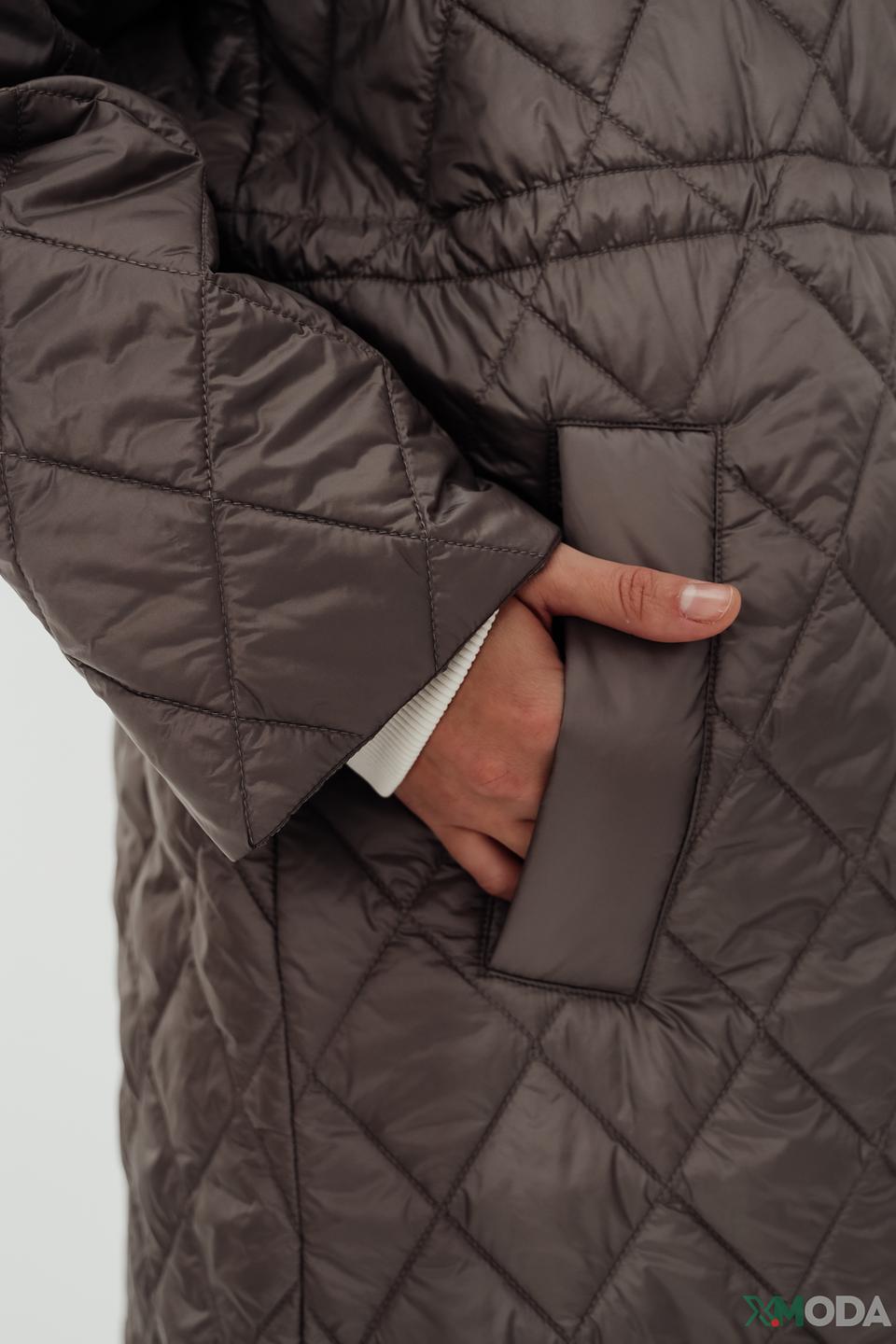 Пальто White Label стеганое серое