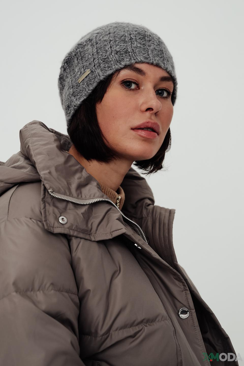 Шапка Seeberger вязаная серая