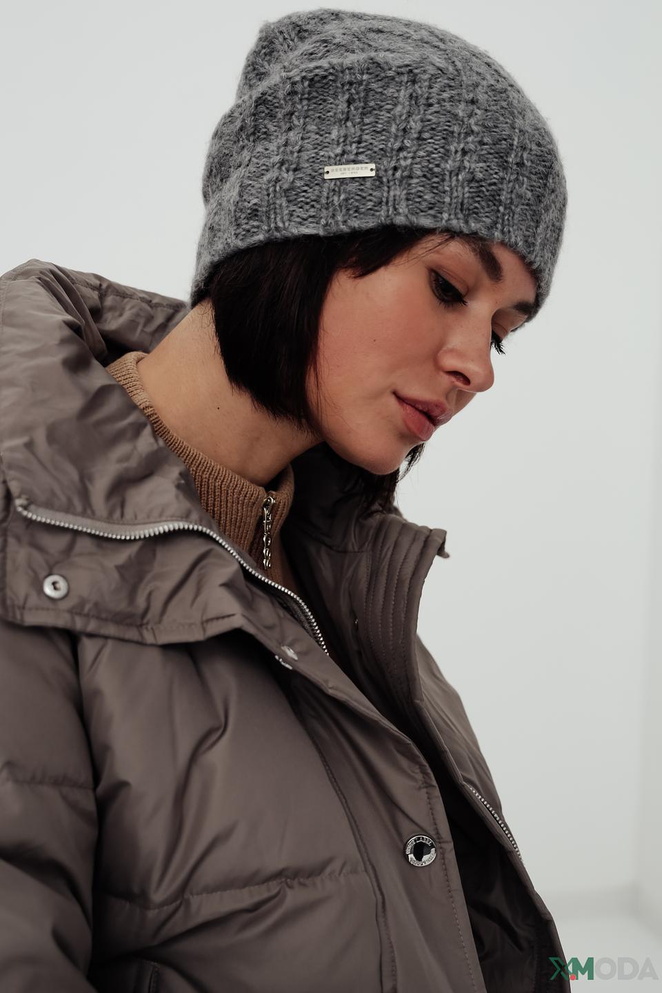 Шапка Seeberger вязаная серая