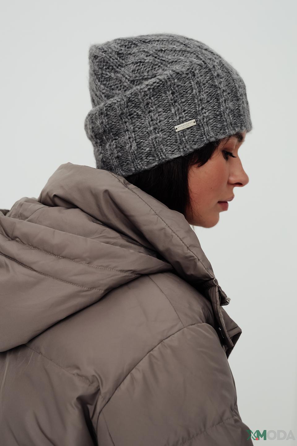 Шапка Seeberger вязаная серая