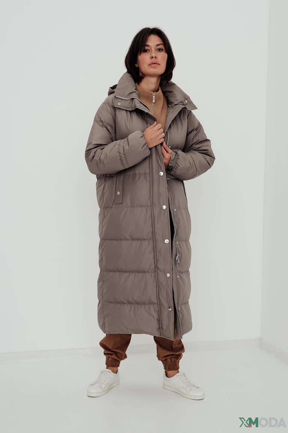 Пальто White Label стеганое бежевое