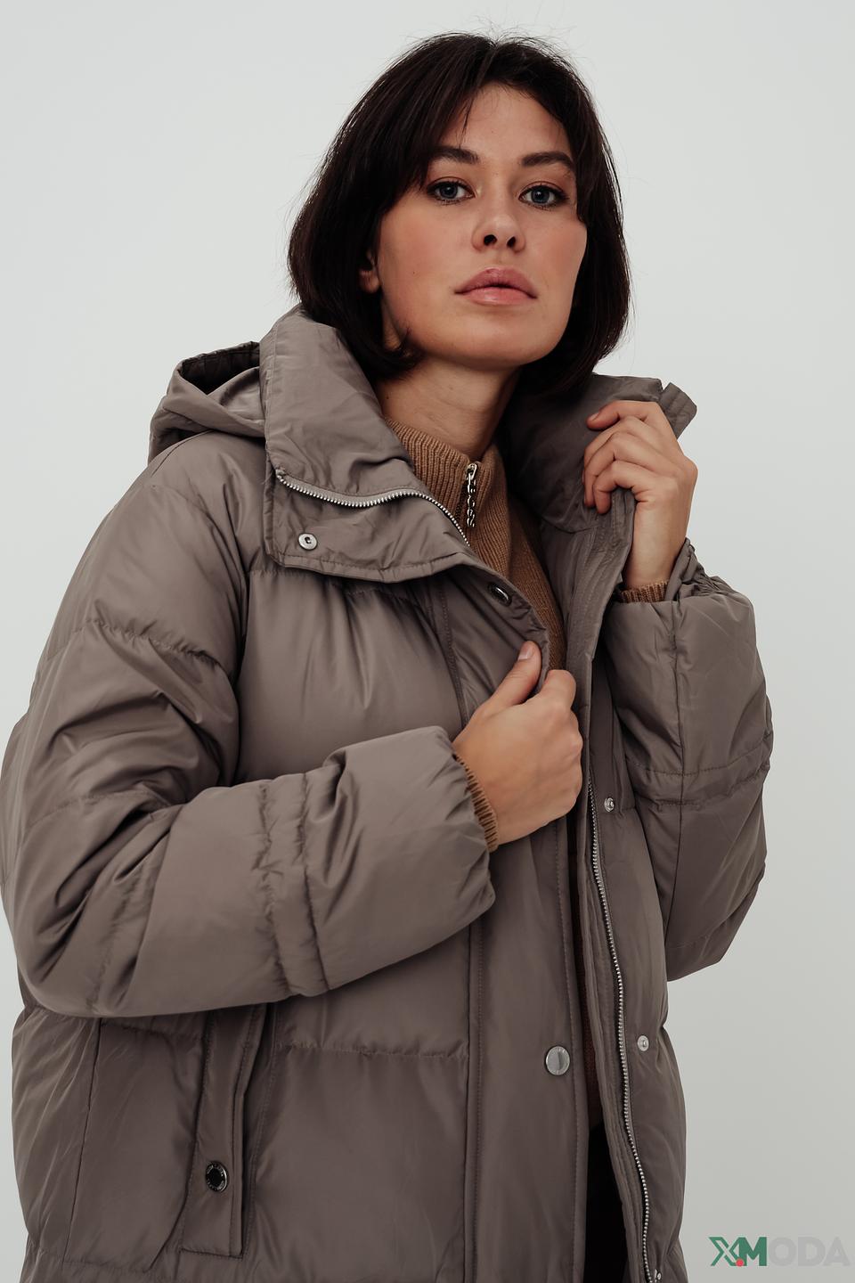 Пальто White Label стеганое бежевое