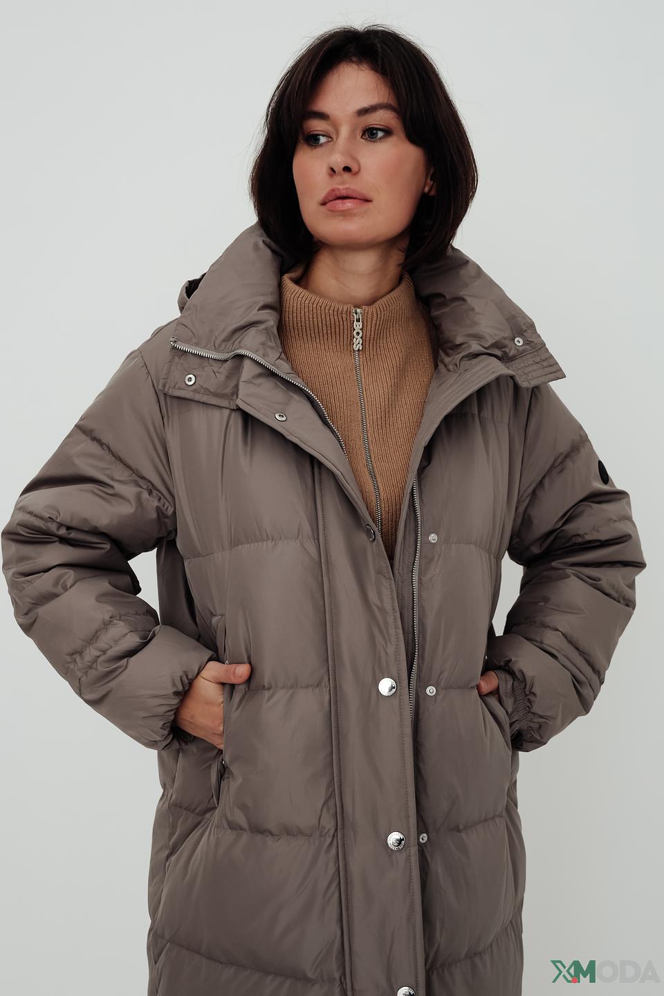 Пальто White Label стеганое бежевое