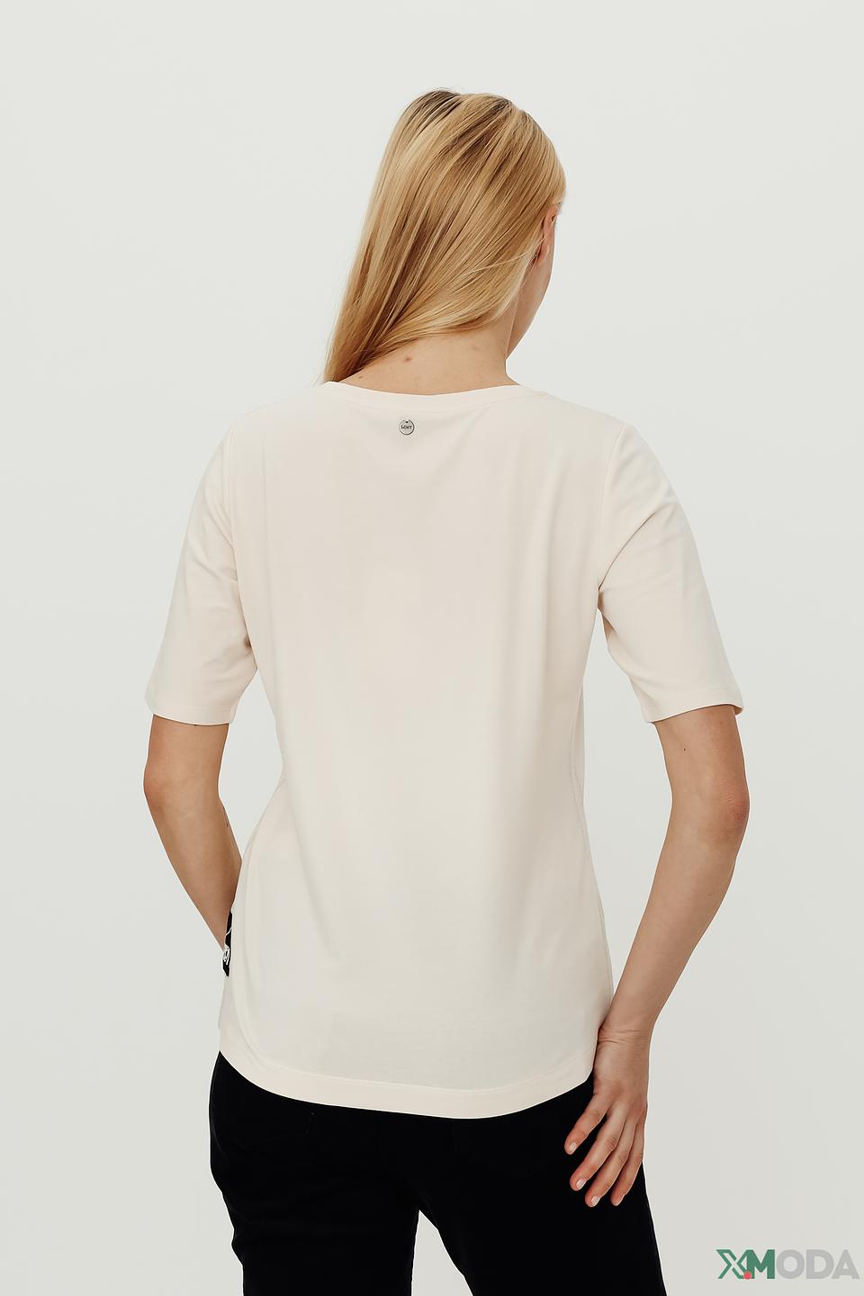 Футболка Lecomte с принтом бежевая