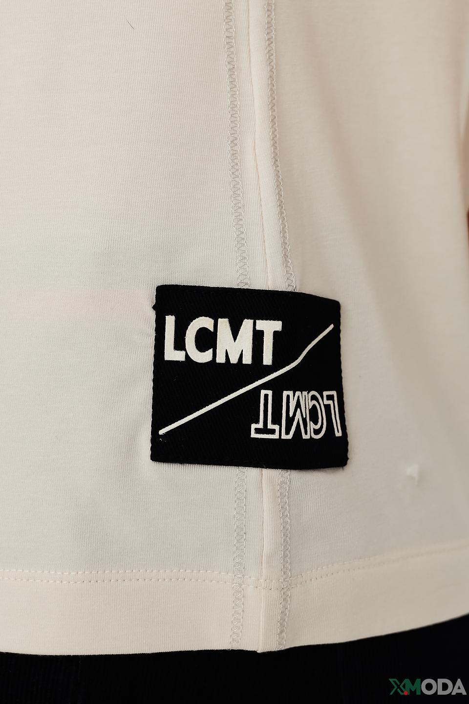 Футболка Lecomte с принтом бежевая