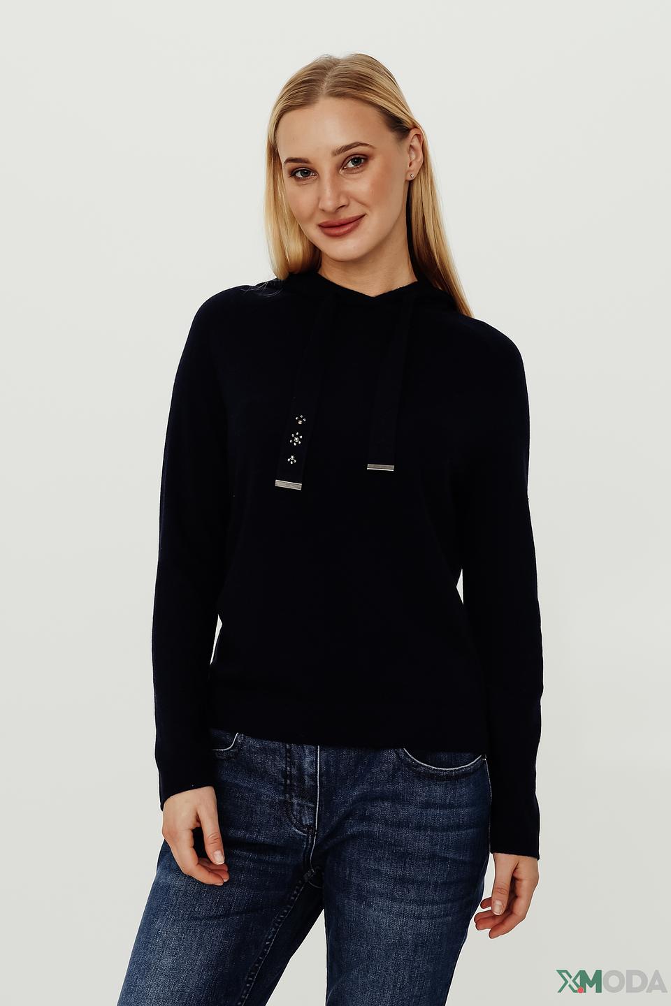 Пуловер Pezzo с капюшоном чёрный