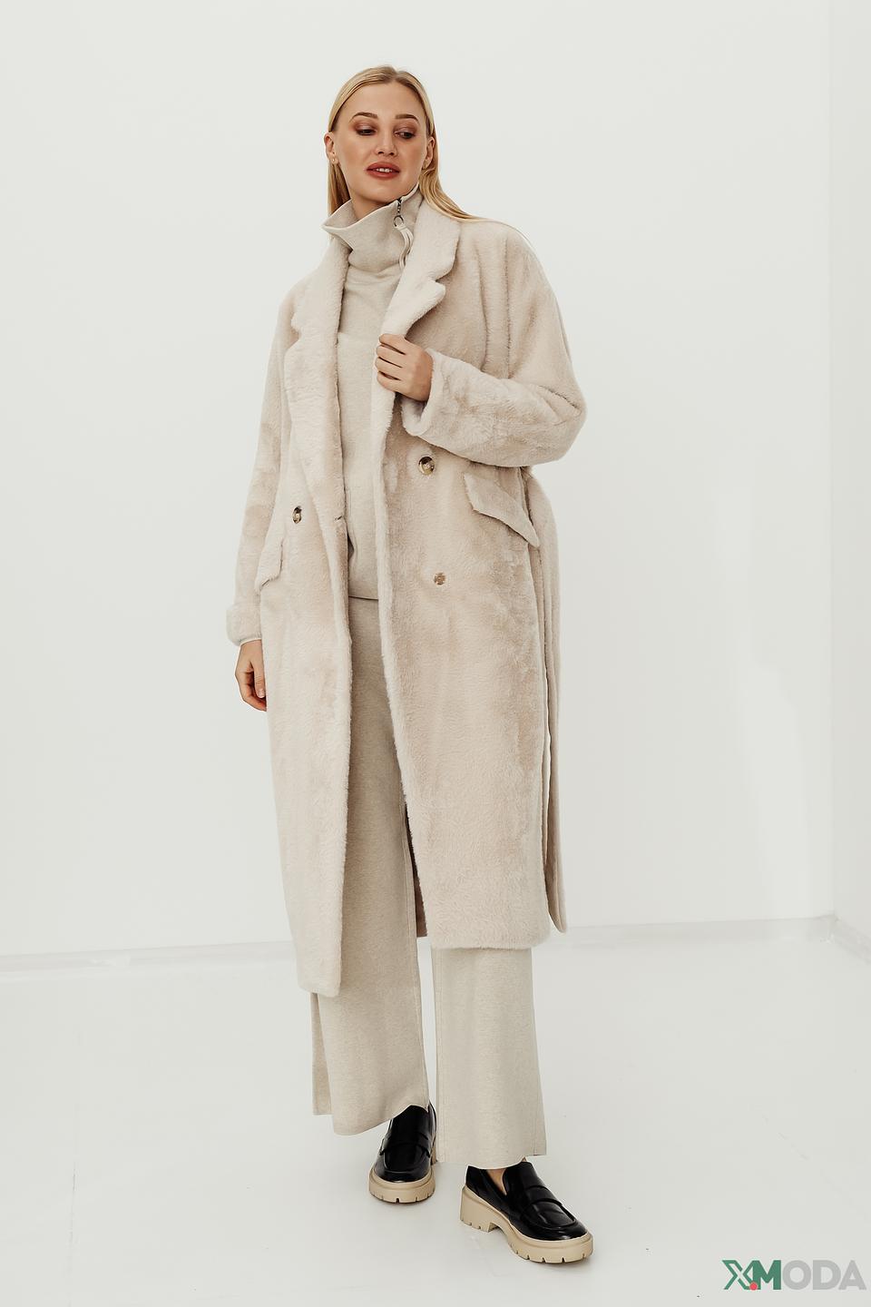 Брюки трикотажные Oui бежевые