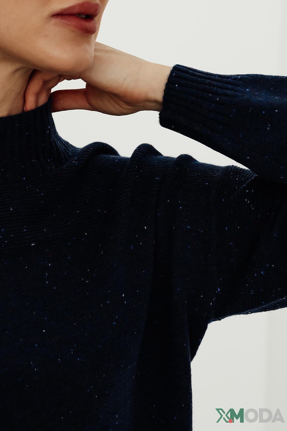 Пуловер Pezzo с люрексом тёмно-синий