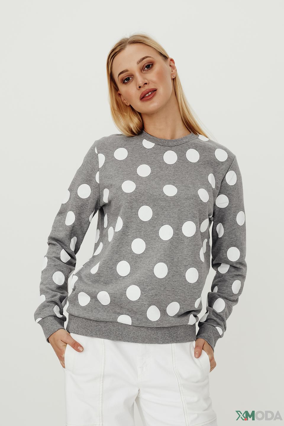 Пуловер Pezzo в горошек серый