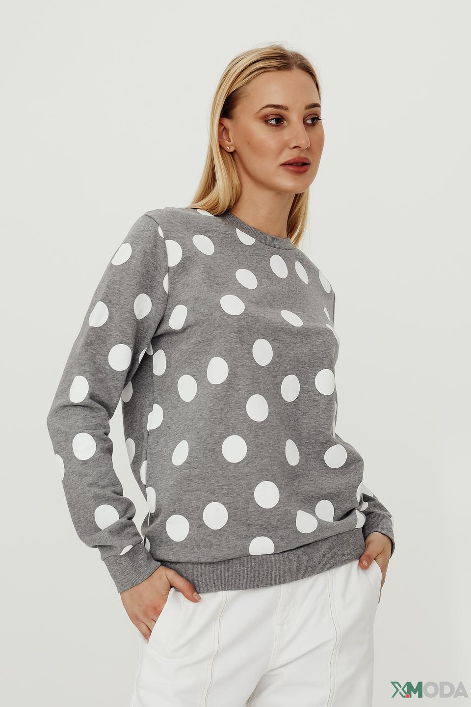 Пуловер Pezzo в горошек серый