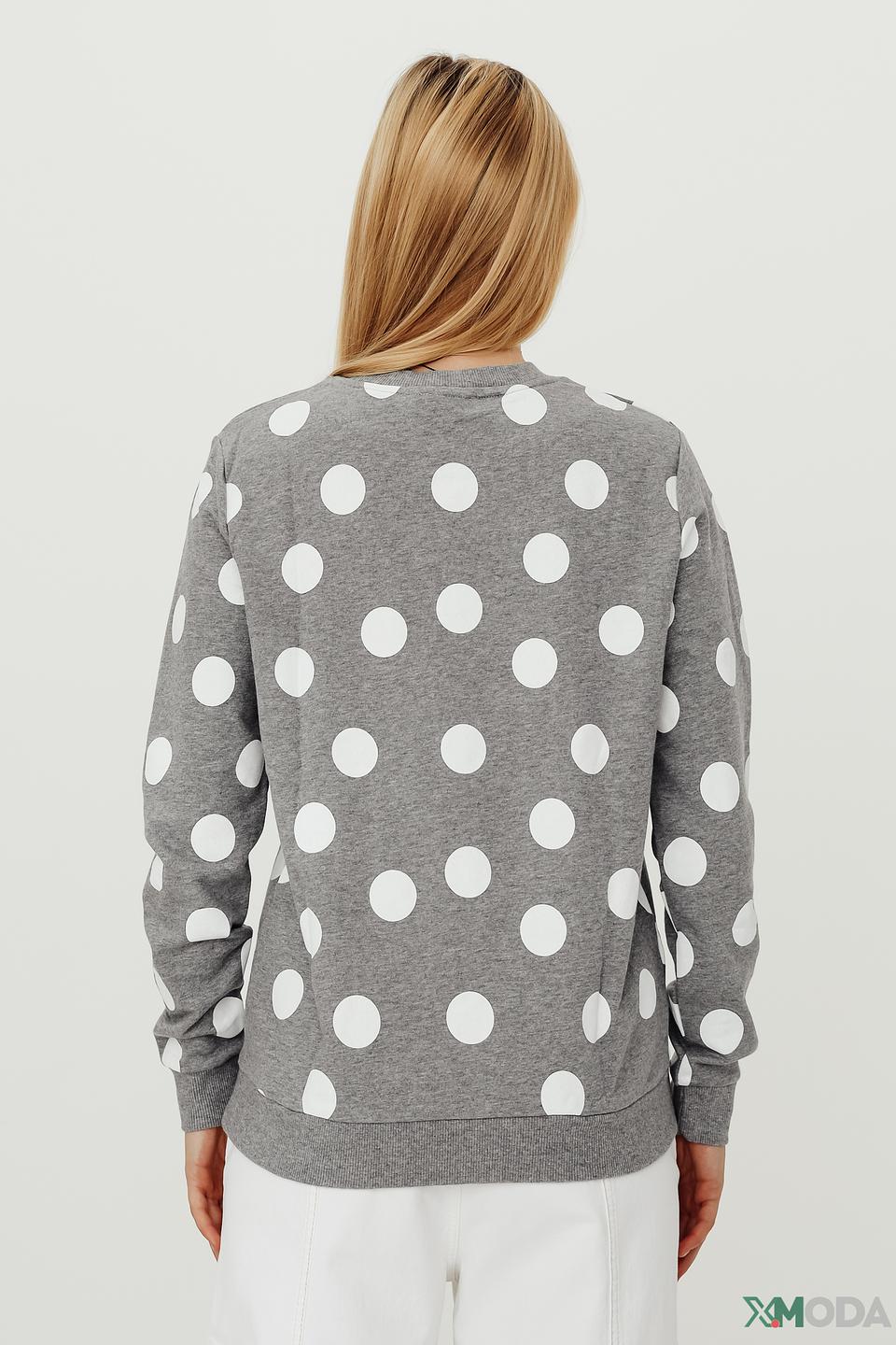 Пуловер Pezzo в горошек серый