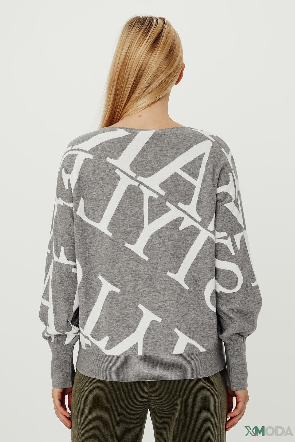 Пуловер Monari с принтом серый