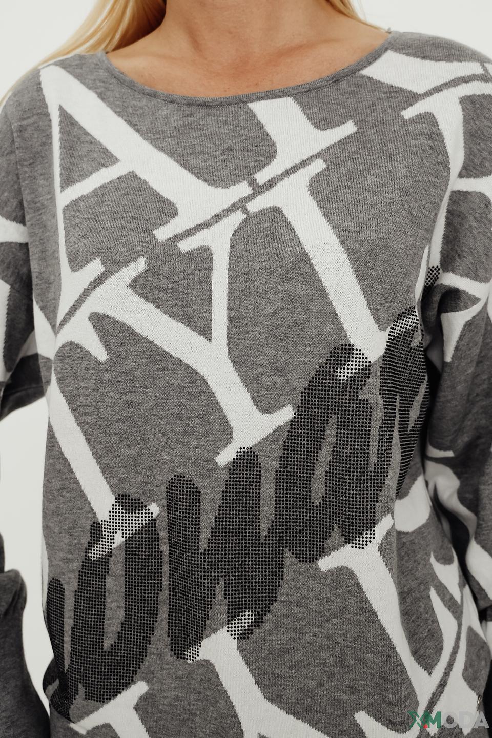 Пуловер Monari с принтом серый