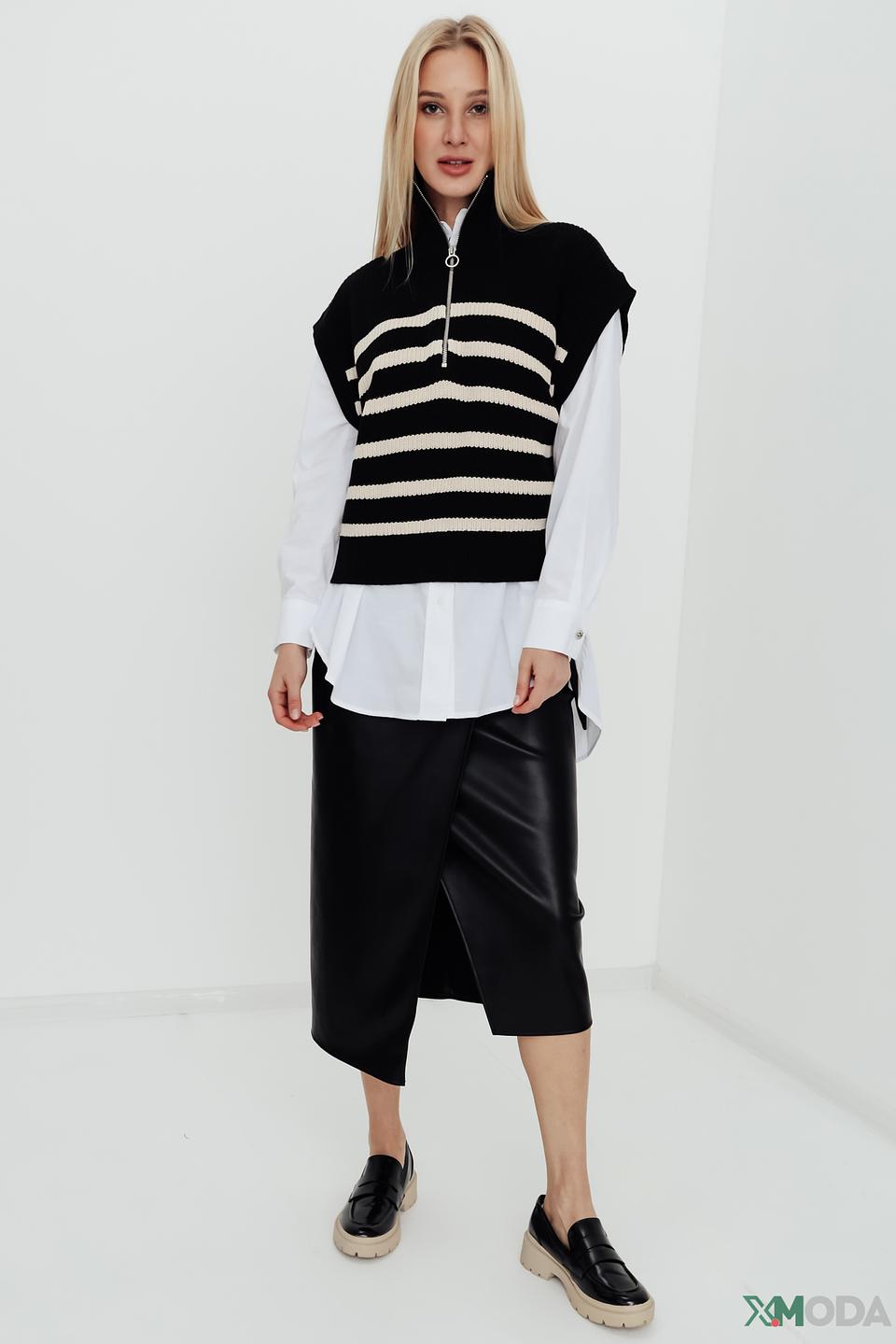 Жилет Taifun в полоску чёрный